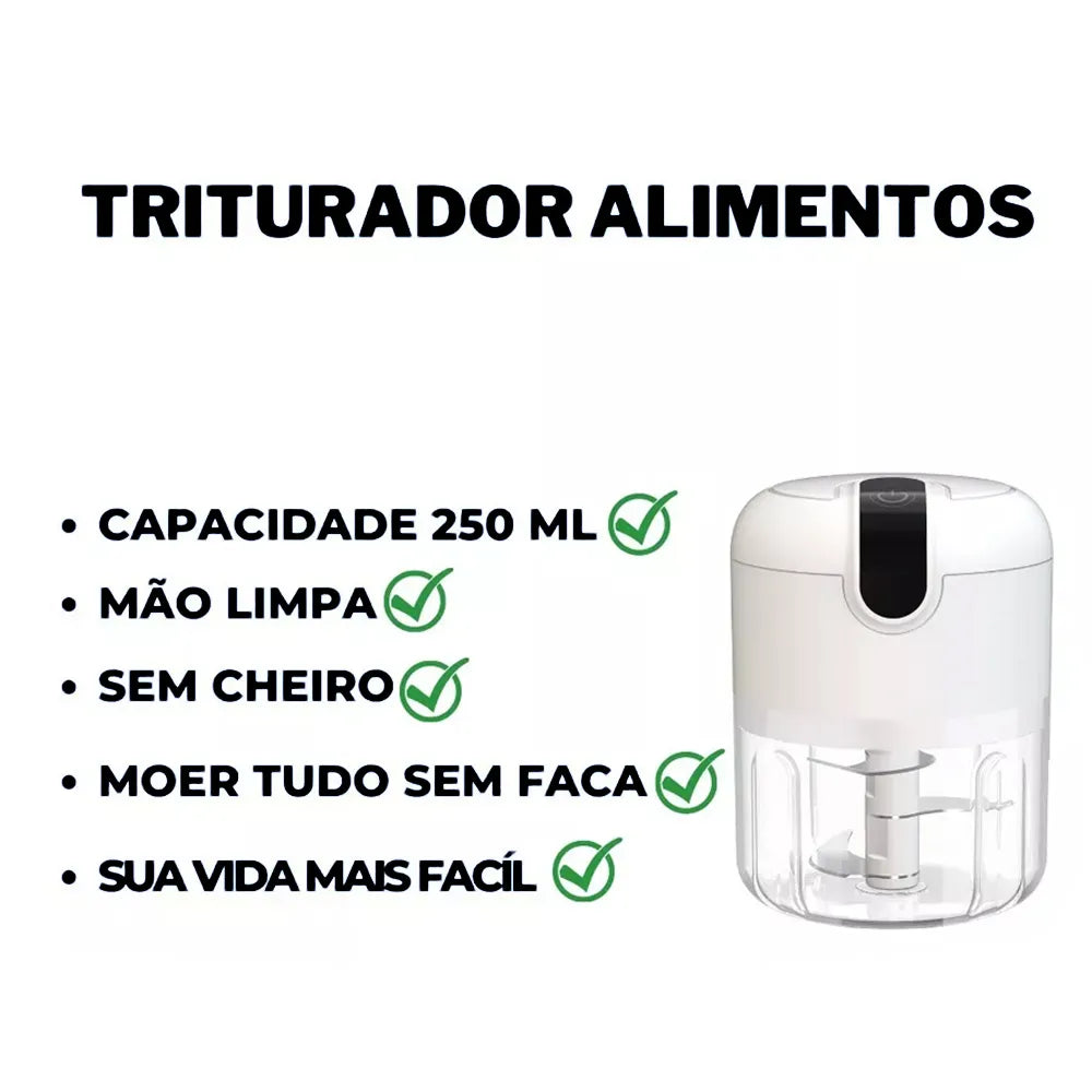 Mini Processador Triturador Alimentos Elétrico Potente USB