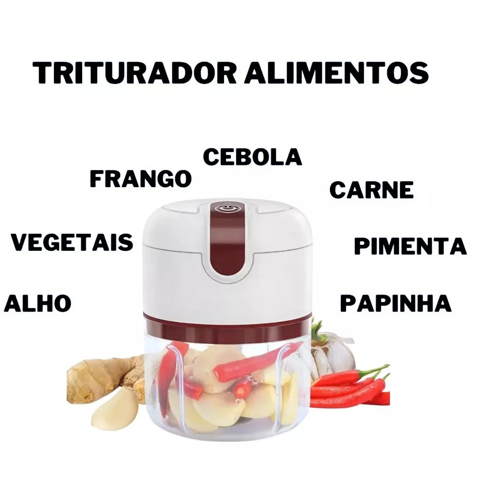 Mini Processador Triturador Alimentos Elétrico Potente USB