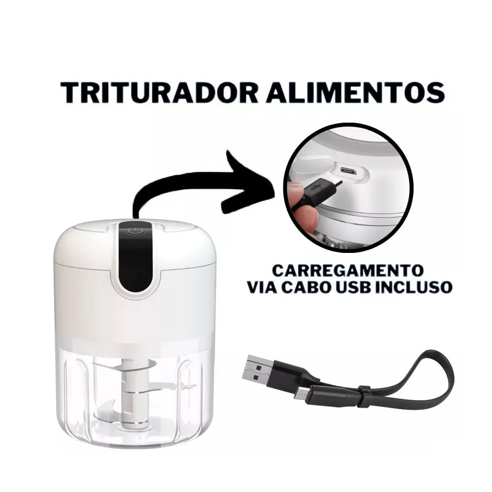 Mini Processador Triturador Alimentos Elétrico Potente USB