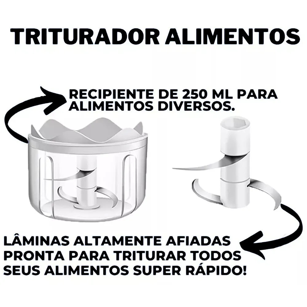 Mini Processador Triturador Alimentos Elétrico Potente USB