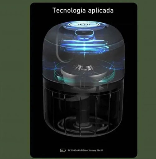 Mini Processador Elétrico Portátil com 3 lâminas-  250 ml Bivolt